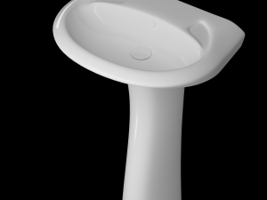 pedestal half round wash basin modeled in 3ds max Modelo 3D