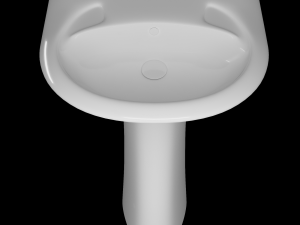 pedestal half round wash basin modeled in 3ds max Modelo 3D