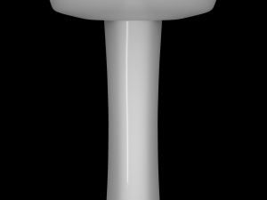 pedestal half round wash basin modeled in 3ds max Modelo 3D