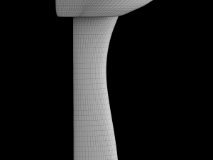 pedestal half round wash basin modeled in 3ds max Modelo 3D