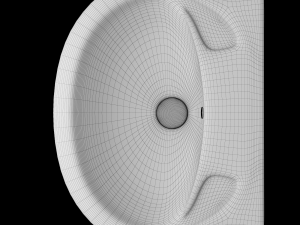 pedestal half round wash basin modeled in 3ds max Modelo 3D