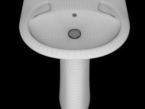 pedestal half round wash basin modeled in 3ds max Modelo 3D