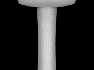 pedestal half round wash basin modeled in 3ds max Modelo 3D