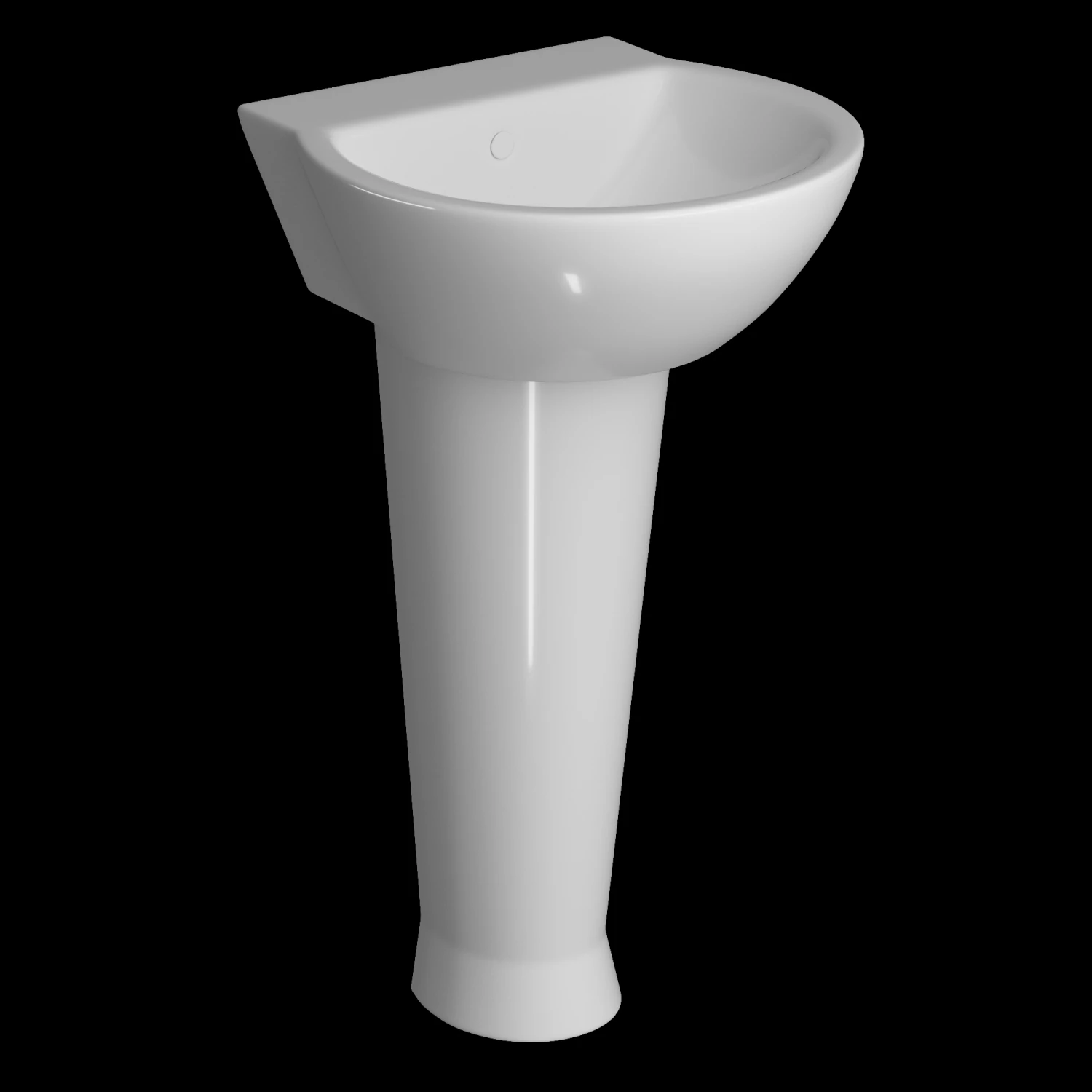 pedestal half round wash basin modeled in 3ds max 3D Model .c4d .max .obj .3ds .fbx .stl .blend 