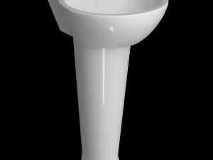 lavat&oacute;rio meio redondo com pedestal modelado no 3ds max Modelo 3D