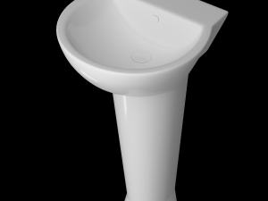 pedestal half round wash basin modeled in 3ds max 3D Model