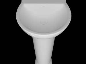 pedestal half round wash basin modeled in 3ds max 3D Model