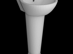 pedestal half round wash basin modeled in 3ds max 3D Model