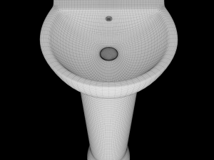 pedestal half round wash basin modeled in 3ds max 3D Model