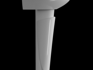 pedestal half round wash basin modeled in 3ds max Modello 3D