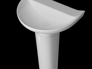 pedestal half round wash basin modeled in 3ds max Modello 3D