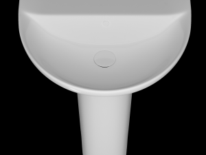 pedestal half round wash basin modeled in 3ds max Modello 3D