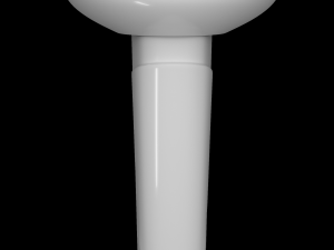 pedestal half round wash basin modeled in 3ds max Modello 3D