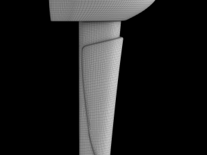 pedestal half round wash basin modeled in 3ds max Modello 3D
