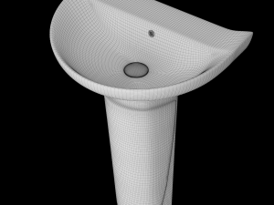 pedestal half round wash basin modeled in 3ds max Modello 3D
