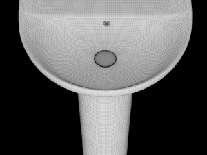 pedestal half round wash basin modeled in 3ds max Modello 3D