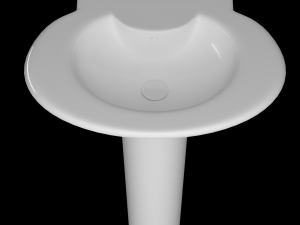 pedestal half round wash basin modeled in 3ds max 3D मॉडल