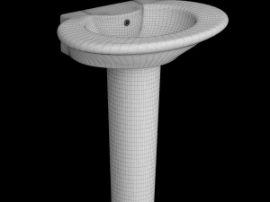 pedestal half round wash basin modeled in 3ds max 3D Model
