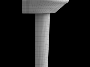pedestal half round wash basin modeled in 3ds max 3D मॉडल
