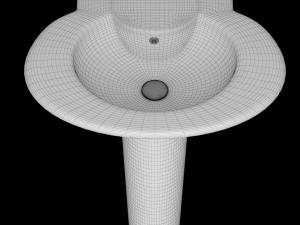 pedestal half round wash basin modeled in 3ds max 3D मॉडल