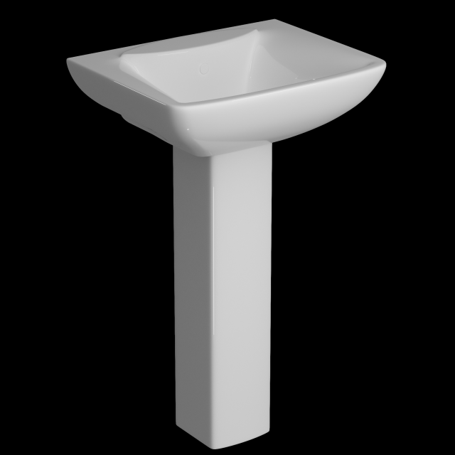 pedestal rectangle wash basin modeled in 3ds max Modelo 3D .c4d .max .obj .3ds .fbx .stl .blend