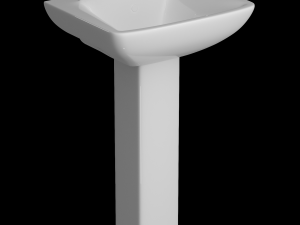 pedestal rectangle wash basin modeled in 3ds max 3D Model