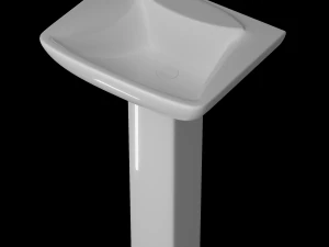 pedestal rectangle wash basin modeled in 3ds max 3D Model