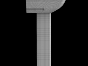 pedestal rectangle wash basin modeled in 3ds max Modelo 3D