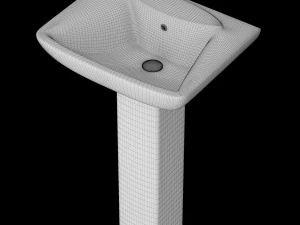 pedestal rectangle wash basin modeled in 3ds max 3D Model