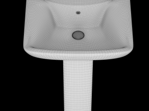 pedestal rectangle wash basin modeled in 3ds max Modelo 3D