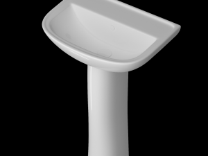 pedestal half round wash basin modeled in 3ds max Modelo 3D