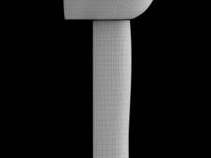 pedestal half round wash basin modeled in 3ds max Modelo 3D