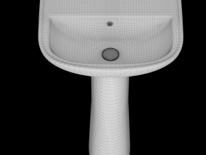pedestal half round wash basin modeled in 3ds max Modelo 3D