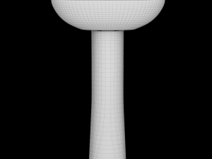 pedestal half round wash basin modeled in 3ds max Modelo 3D