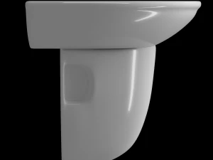 पेडस्टल आधा गोल वॉश बेसिन 3डीएस मैक्स में तैयार किया गया 3D मॉडल