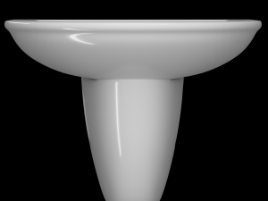 pedestal half round wash basin modeled in 3ds max 3D मॉडल