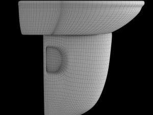 pedestal half round wash basin modeled in 3ds max 3D मॉडल