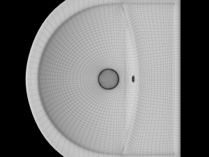 pedestal half round wash basin modeled in 3ds max 3D मॉडल