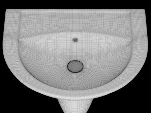 pedestal half round wash basin modeled in 3ds max 3D मॉडल