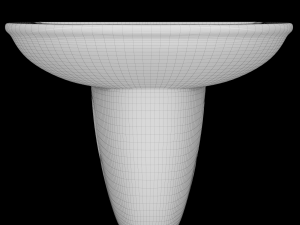 pedestal half round wash basin modeled in 3ds max 3D मॉडल