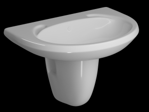 pedestal half round wash basin modeled in 3ds max 3D मॉडल