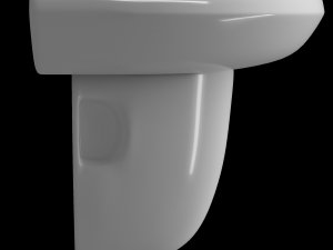 pedestal half round wash basin modeled in 3ds max Modello 3D