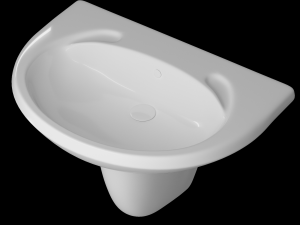 pedestal half round wash basin modeled in 3ds max Modello 3D