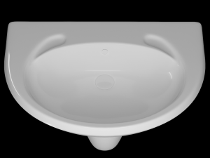pedestal half round wash basin modeled in 3ds max Modello 3D