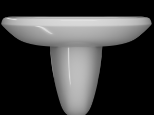 pedestal half round wash basin modeled in 3ds max Modello 3D