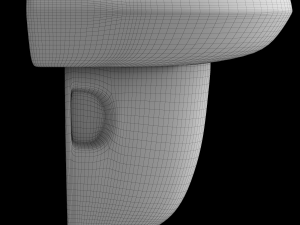 pedestal half round wash basin modeled in 3ds max Modello 3D