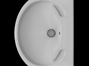 pedestal half round wash basin modeled in 3ds max Modello 3D