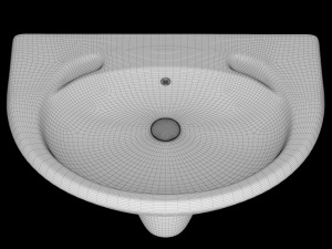 pedestal half round wash basin modeled in 3ds max Modello 3D