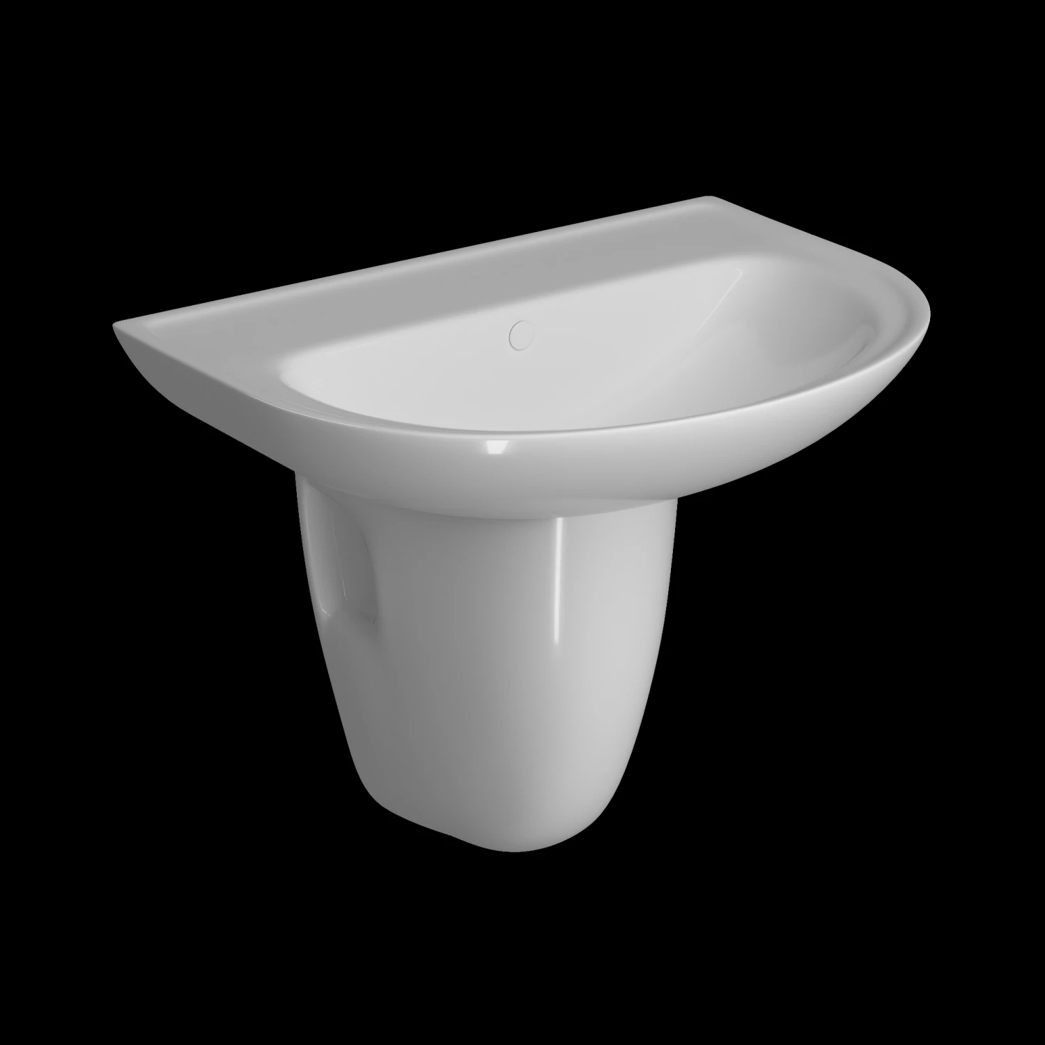 pedestal half round wash basin modeled in 3ds max 3D Model .c4d .max .obj .3ds .fbx .stl .blend 