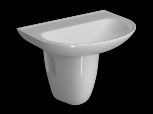 pedestal half round wash basin modeled in 3ds max 3D Model